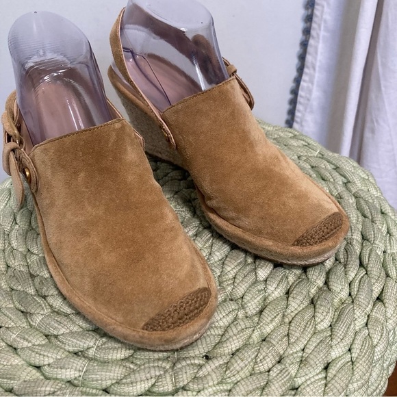 VERONICA BEARD Seki Tan Suede shoes Slingback Espadrille Wedges - Picture 4 of 10